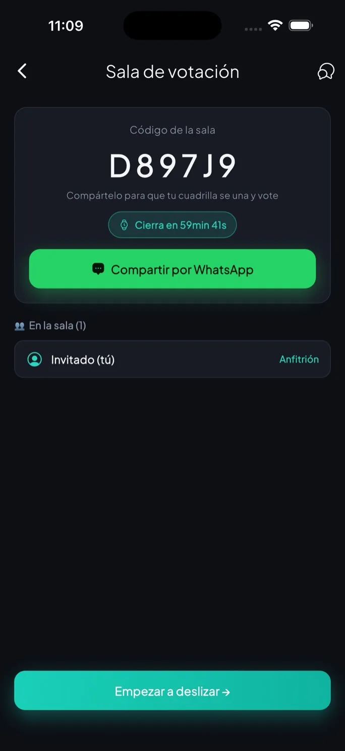 Sala de votación de PlanApp